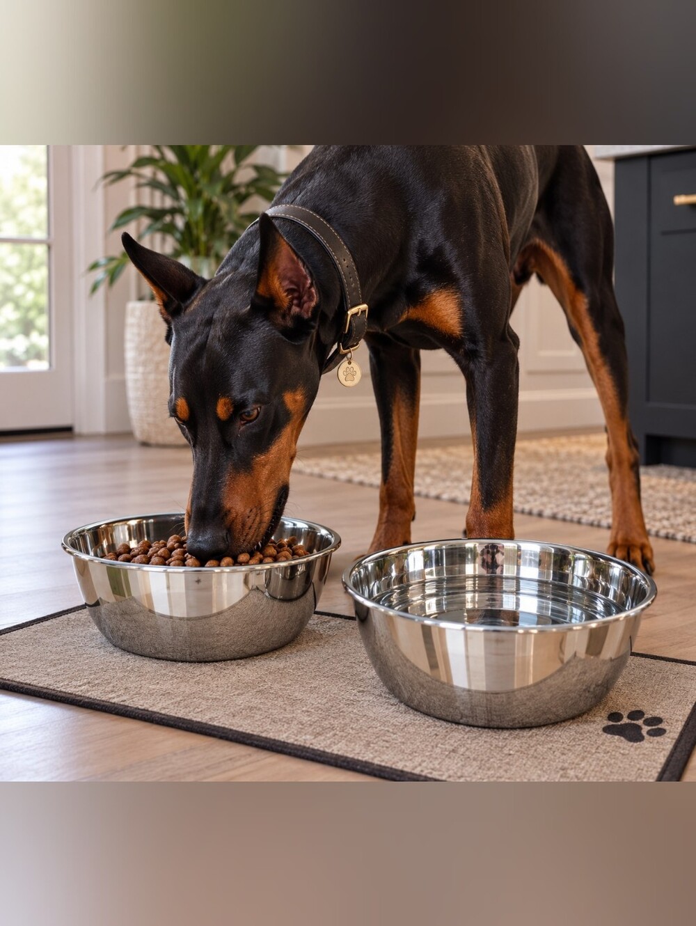 SET OF 2 Premium Stainless Steel Dog Bowls